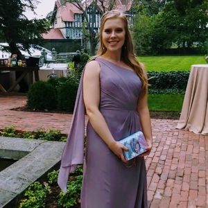 Lavender Chiffon One Shoulder Bridesmaid Dress